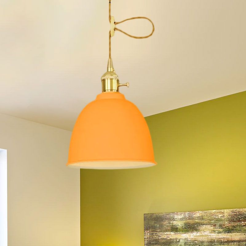 1 licht koepelophangend plafondlicht industriële stijl zwart/grijs/witte metalen hanglamp met verstelbare koord