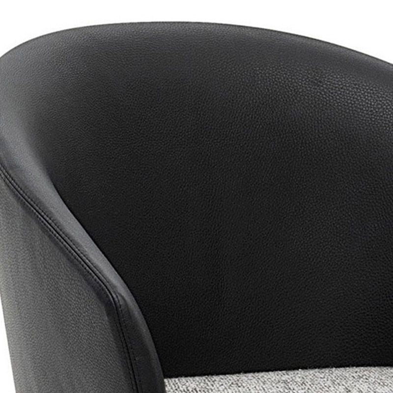 Contemporary Arm Chair Faux Leather Solid Back Dining Room Chair for Indoor