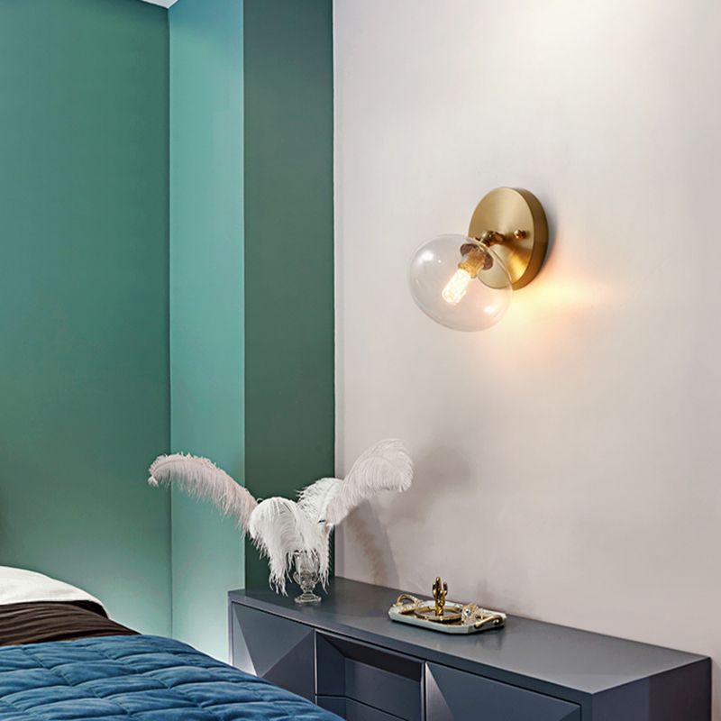 1-Light Sconce Light Fixture Modern Style Metal Wall Lighting for Bedroom