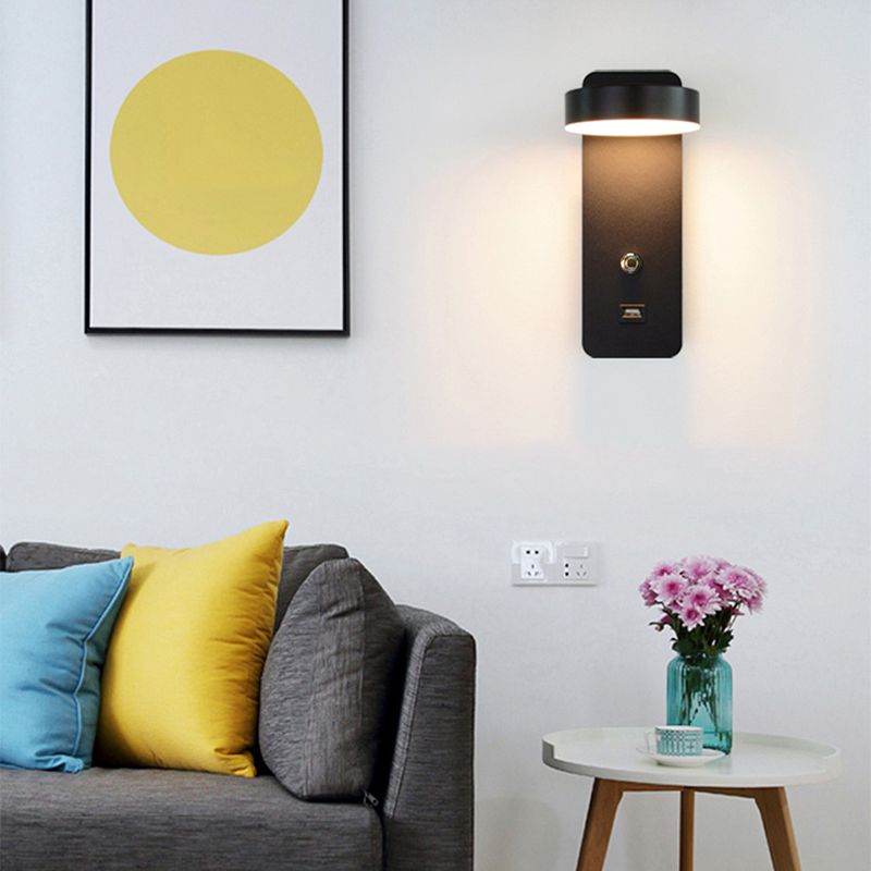 Roteerbare aanraking dimmen muurlamp Noordelijk bed LED leesmuurlicht met USB -poort