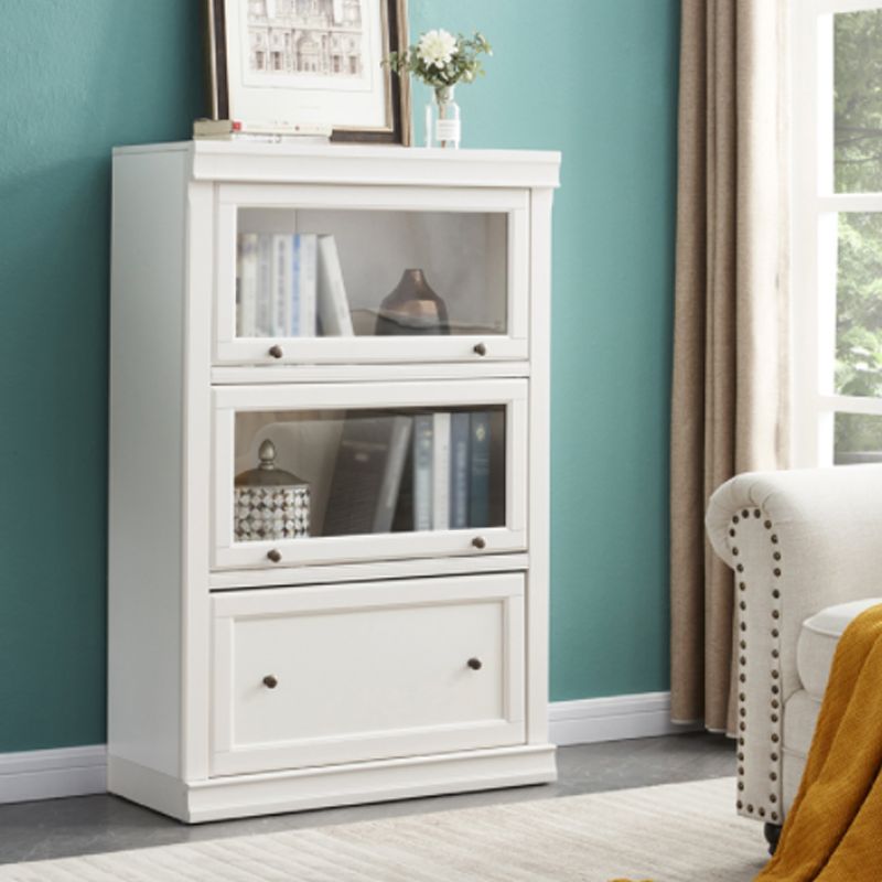 Contemporary Barrister Bookcase Closed Back Bookshelf with Drawer