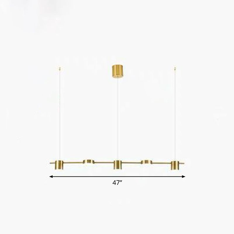 Straight Bar LED Hanging Ceiling Light Postmodern Metal Kitchen over Island Lighting