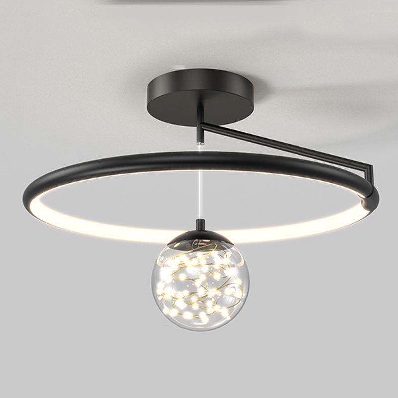 2- Light Spherical Ceiling Lamp Modern Style Glass Ceiling Lighting for Living Room