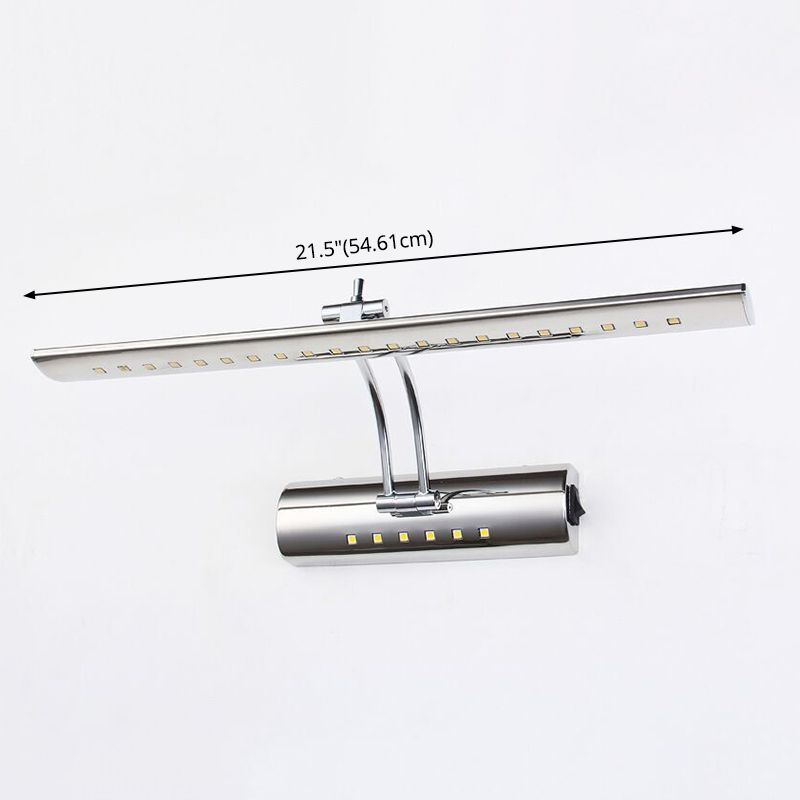 Modern Simplicity Elongated Vanity Light Fixture Stainless Steel Wall Lighting Fixtures for Bathroom