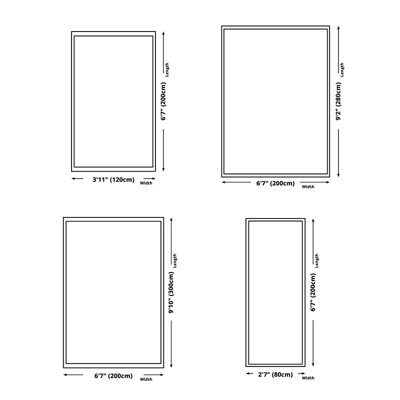 Black Nordic Rug Polyester Circle Indoor Rug Non-Slip Backing Rug for Living Room