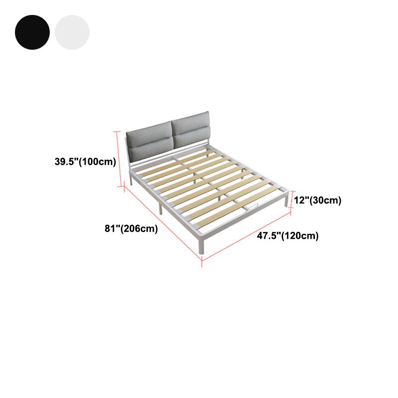 Contemporary Metal High Profile Bed Frame 39.37" H Panel Bed