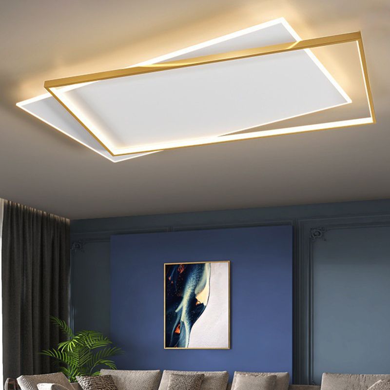 Doppelte Rechtecke Wohnzimmer Deckenbeleuchtung Acryl LED Moderne Deckeneinbaumontage