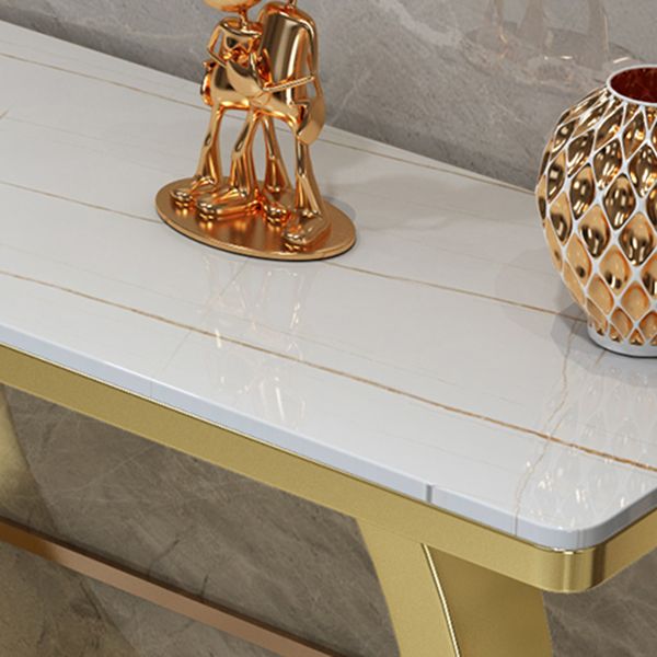 Stone Console Table Modern 31.5-inch Tall Accent Table with Shelf