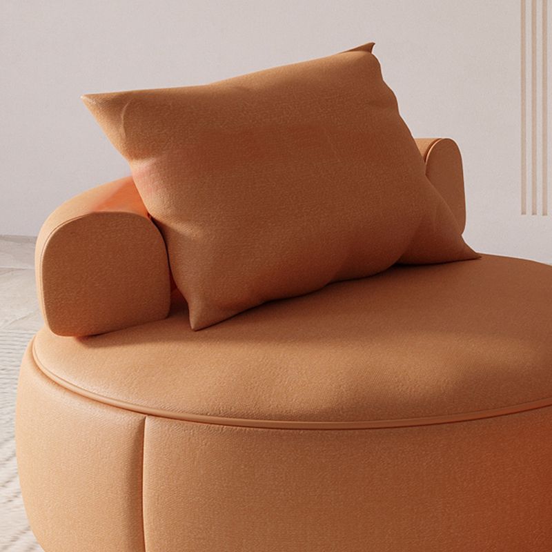 Nordic Style Handless Imitation Leather Curved Back Parsons Chair