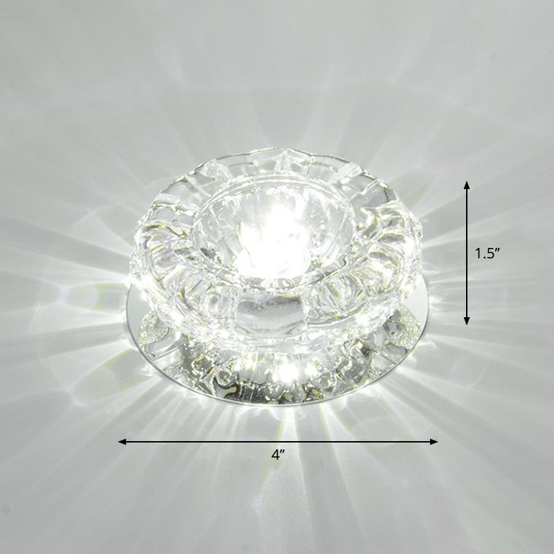 Floral Crystal Flush Mount Lighting Minimalist Clear LED Flush Mount Fixture for Hallway