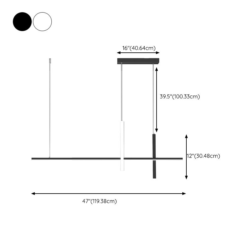 Modern White/Black Kitchen Island Lighting LED Ceiling Light for Dining Room