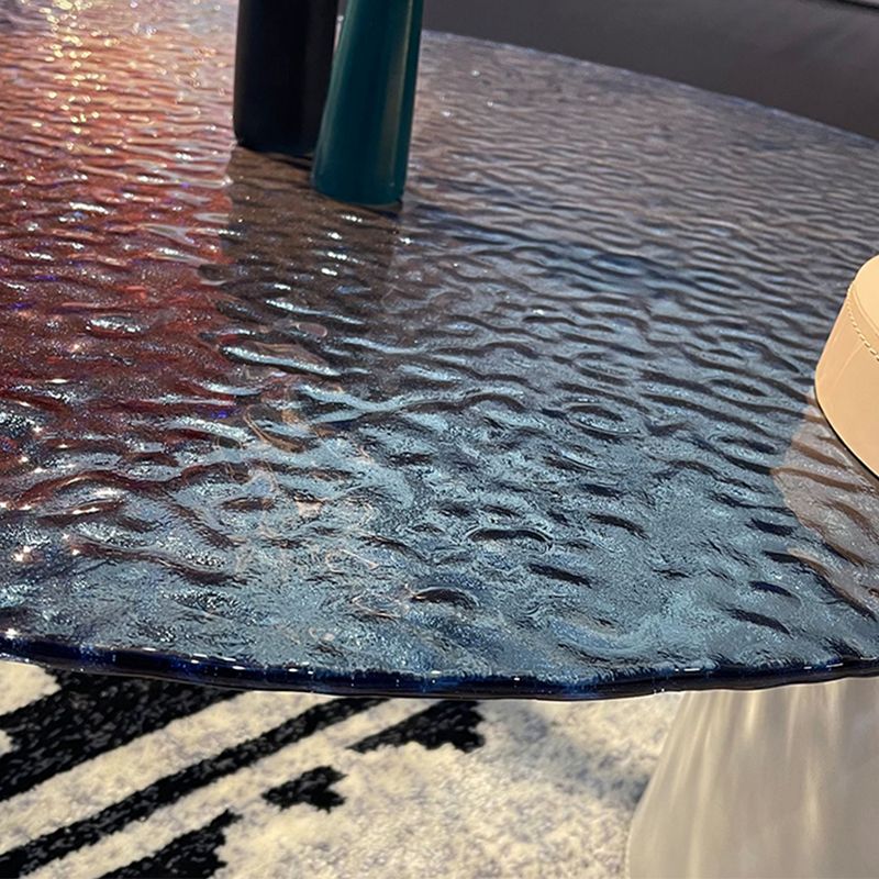 Round Clear Glass Coffee Table Double Pedestal Base 1 Single Cocktail Table