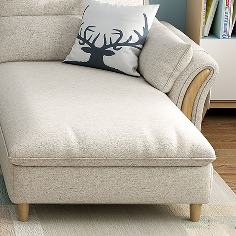 Nrdic Fabric Stationary Living Room Flared Arm Cushions Sofa Chaise