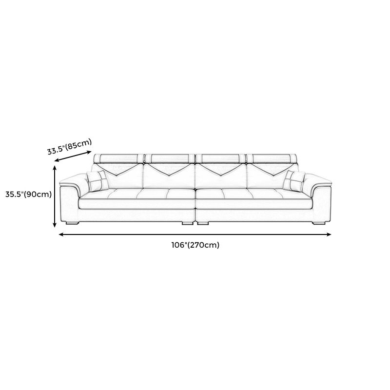 Contemporary Removable Cushions Sectionals 35.43"High Pillow Top Arm Sofa with Storage