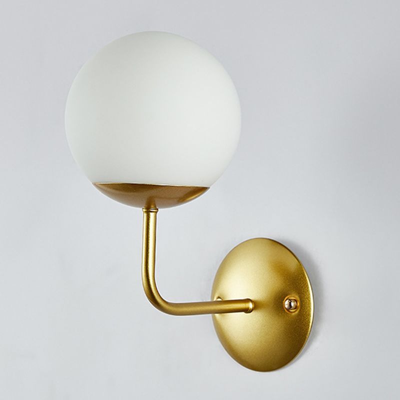 Metal Industrial Wall Sconce Ball Shape Wall Light with Glass Shade for Living Room