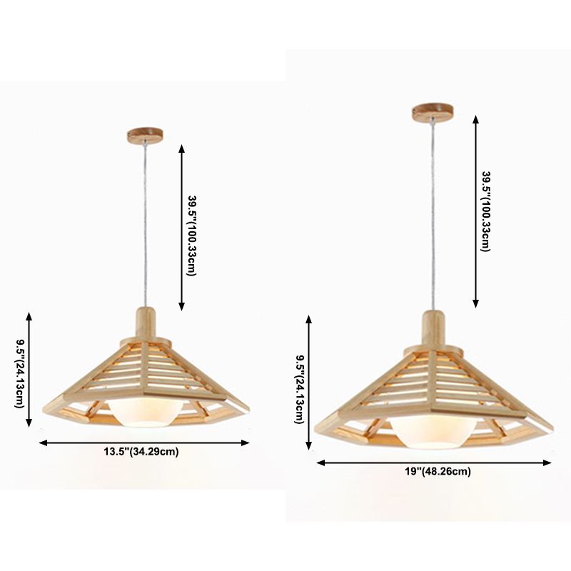 Un cône de tête pendentif en bois moderne chambre à coucher léger salon salle à manger pendentif