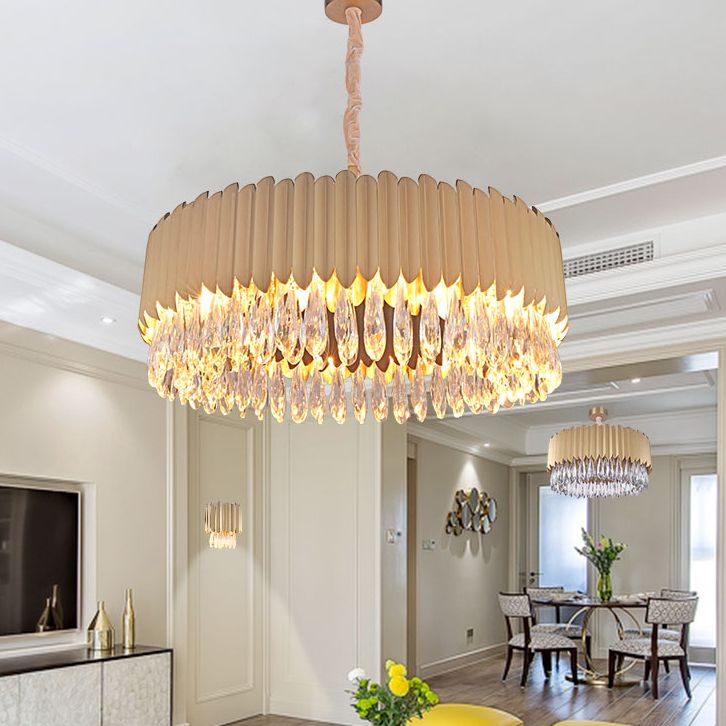 Modern Style Chandelier Light Fixture Crystal Metal Pendant Chandelier for Dining Room
