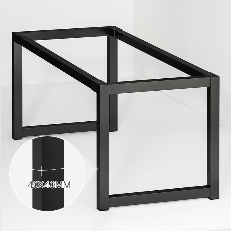 Contemporary Style Rectangular MDF Dining Set Dining Table with Metal Trestle Base