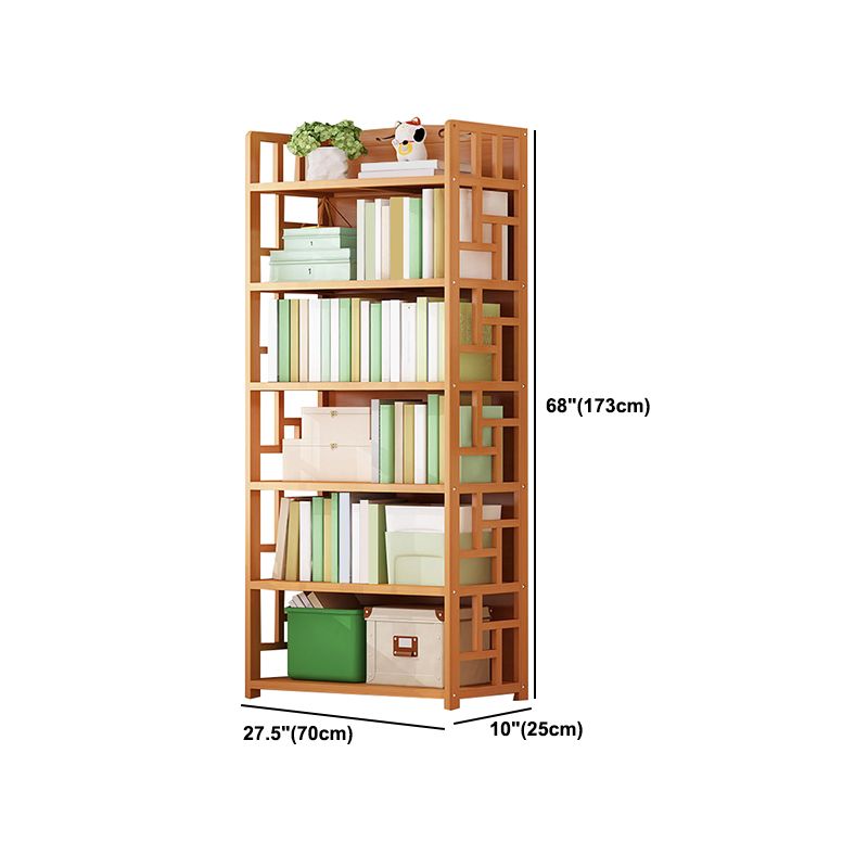 Modern Style Bamboo Bookcase Geometric Bookshelf for Any Room