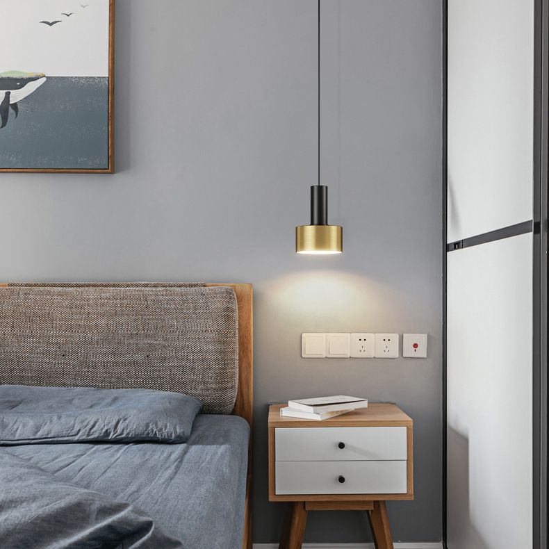 Metalen cilindrische schaduw hanglampen moderne stijl 1 kop hangende montage voor slaapkamer