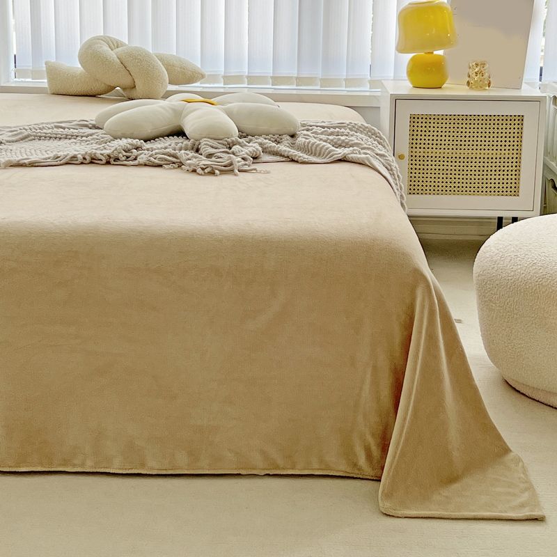 Winter Bed Sheet Set Basic Flannel Solid Fitted Sheet for Bedroom