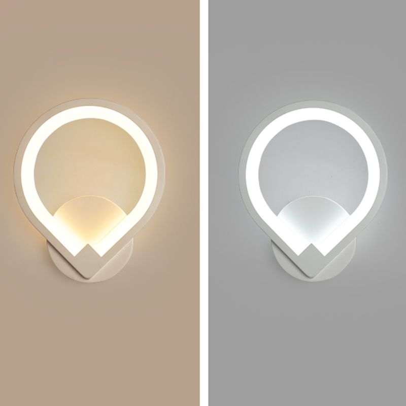 Oval Sconce Light Fixture Creative Minimalist Style Acrylic 1 Light Sconces