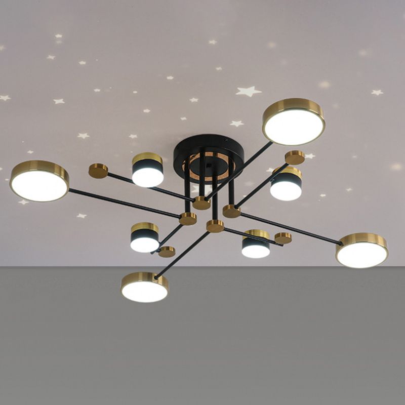 Modern Circular Shape LED Ceiling Lamp Iron Flush Mount for Living Room