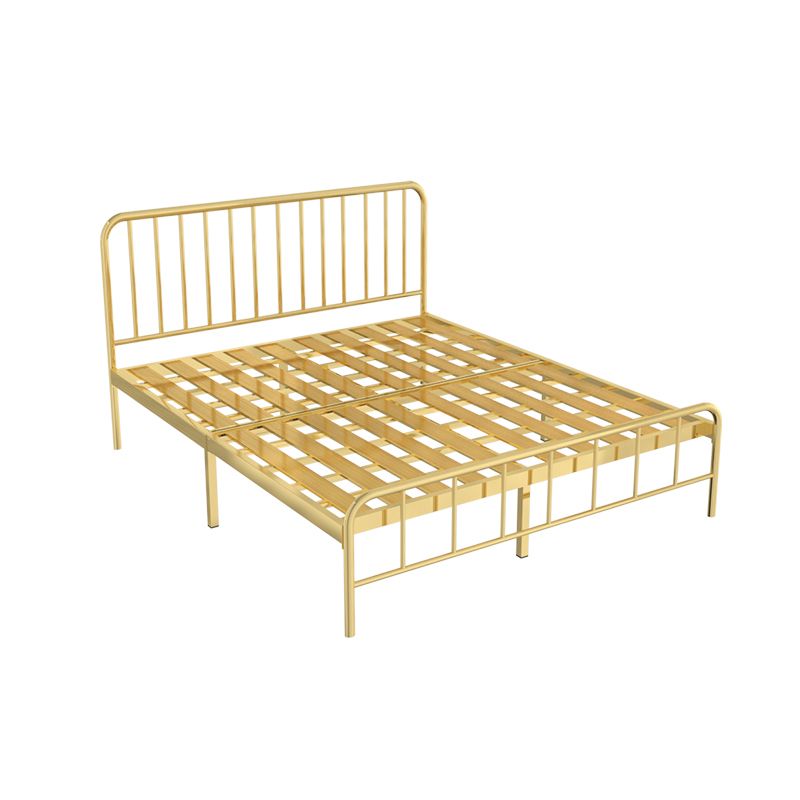 Glam Iron Bed with Rectangle Open-Frame Headboard Open-Frame Bed