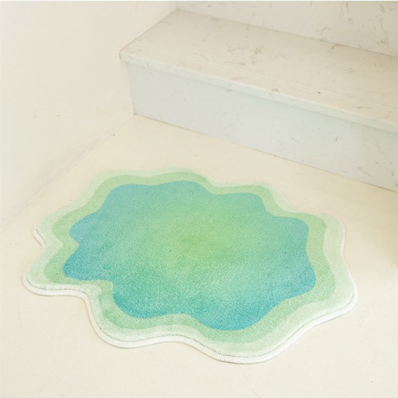 Green Casual Rug Polyester Gradient Ramp Rug Washable Rug for Home Decor