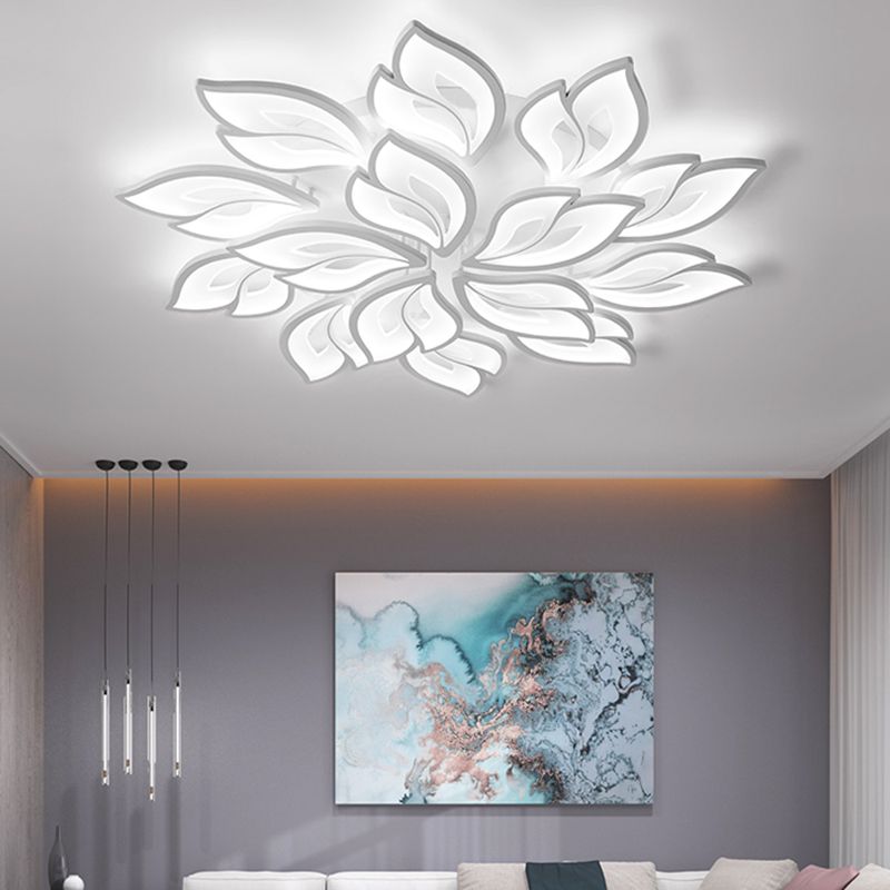 Lámpara de techo empotrada moderna con forma de flor LED para sala de estar