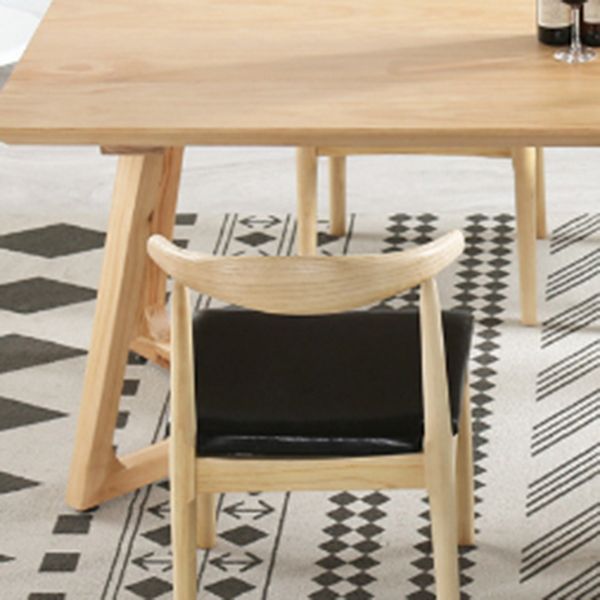 Minimalist 1/2/5 Pieces Furniture Solid Wood Rectangle Dining Table Set in Natural