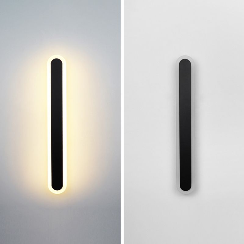 Iluminación de pared de sombra lineal de metal Estilo simple simple 1 luz de pared de pared lámpara de luz