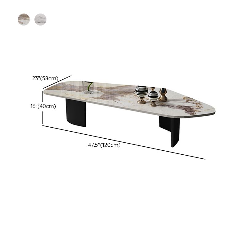 Glam Irregular Slate Top Cocktail Table Sled 15.7" H Coffee Table