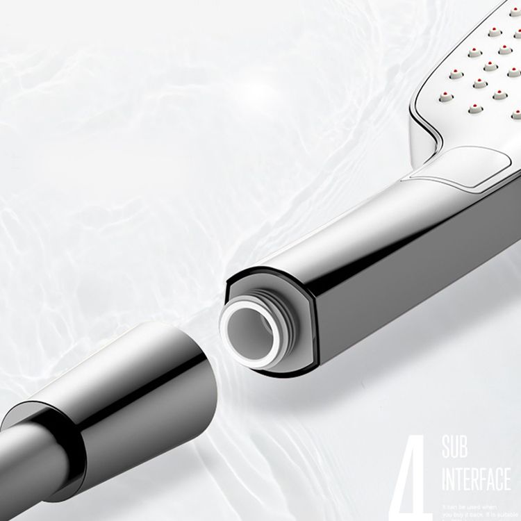 Modern Rectangular Hand Shower Adjustable Spray Pattern Wall-Mount Hand Shower