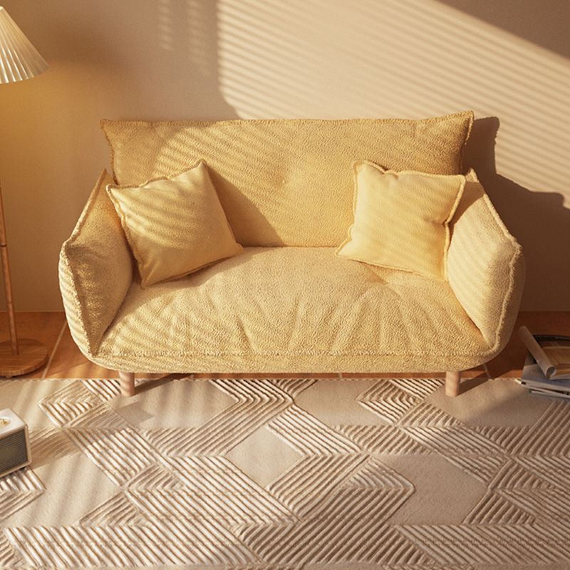 Modern Fabric Sofa Recessed Arm Seating with Pillows for Apartment