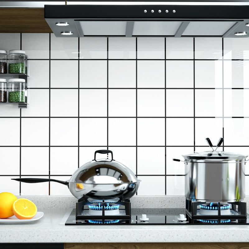 Modern Peel & Stick Field Tile Plastic Rectangular Grid 5 Pack Wallpaper for Kitchen