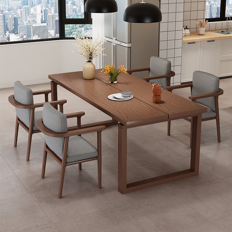 Modern Rectangle Wood Dining Table 1/2/4/5 Pieces Dining Set for Kitchen