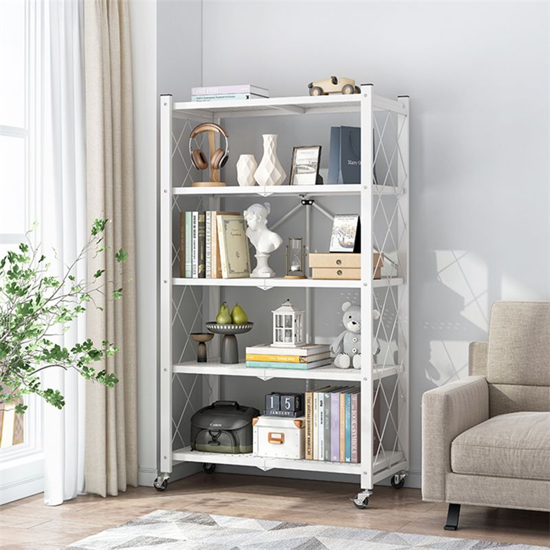 Modern Style Metal Bookshelf Open Etagere Shelf Home Bookcase