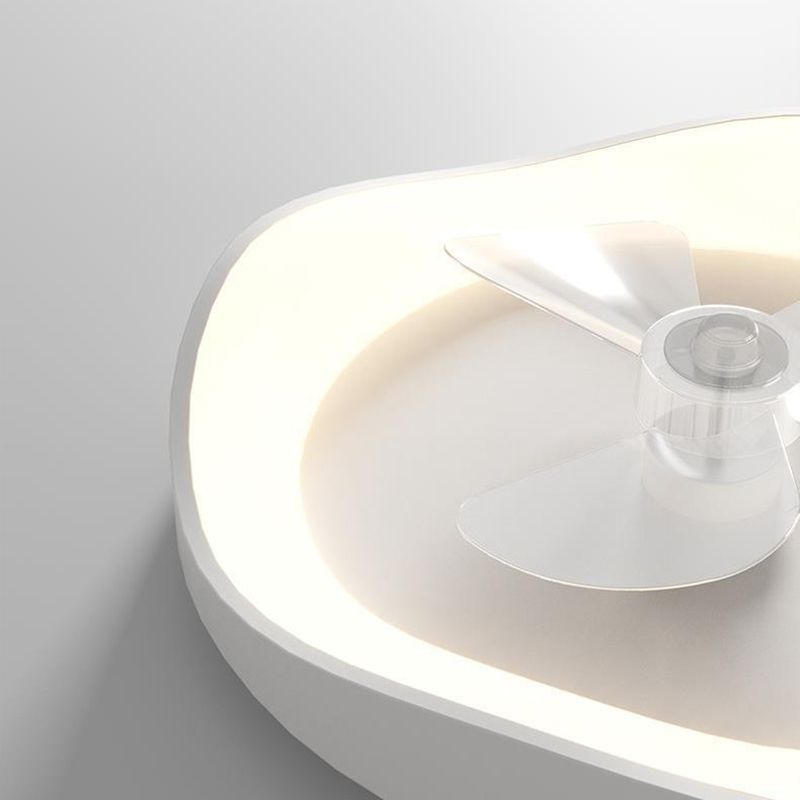 Contemporary 3-Blade Ceiling Fan White LED Fan with Light for Home