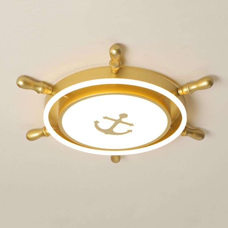 Plafonnier de navigation moderne en métal à 2 lumières pour chambre d'enfant