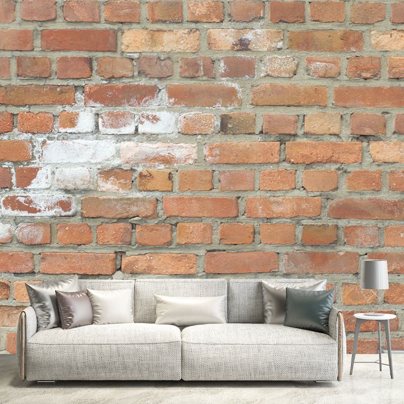 Retro Style Brick Wall Wall Covering Water-Resistant Mural Wallpaper for Living Room