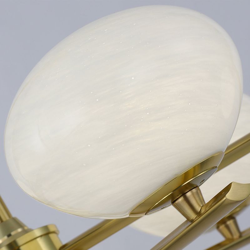 Glass Round Island Lighting Fixture Minimalist Style Island Pendant Light in Gold