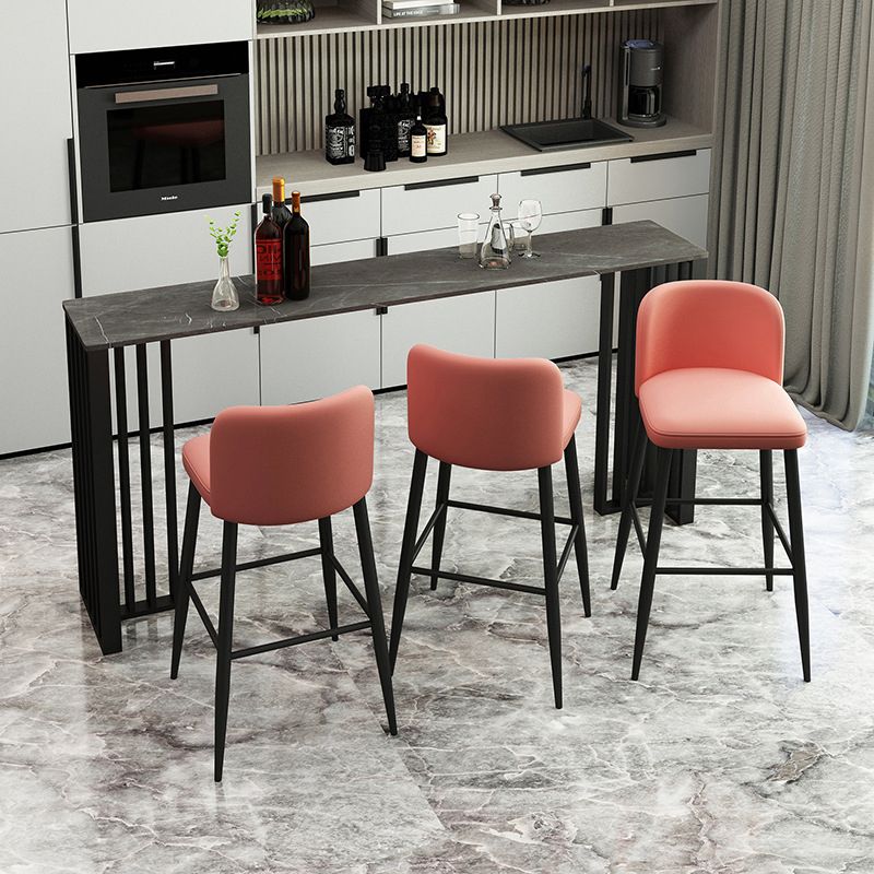 Modern Rectangle Bar Dining Table Indoor Bar Height Table with Iron Base 42-Inch Top