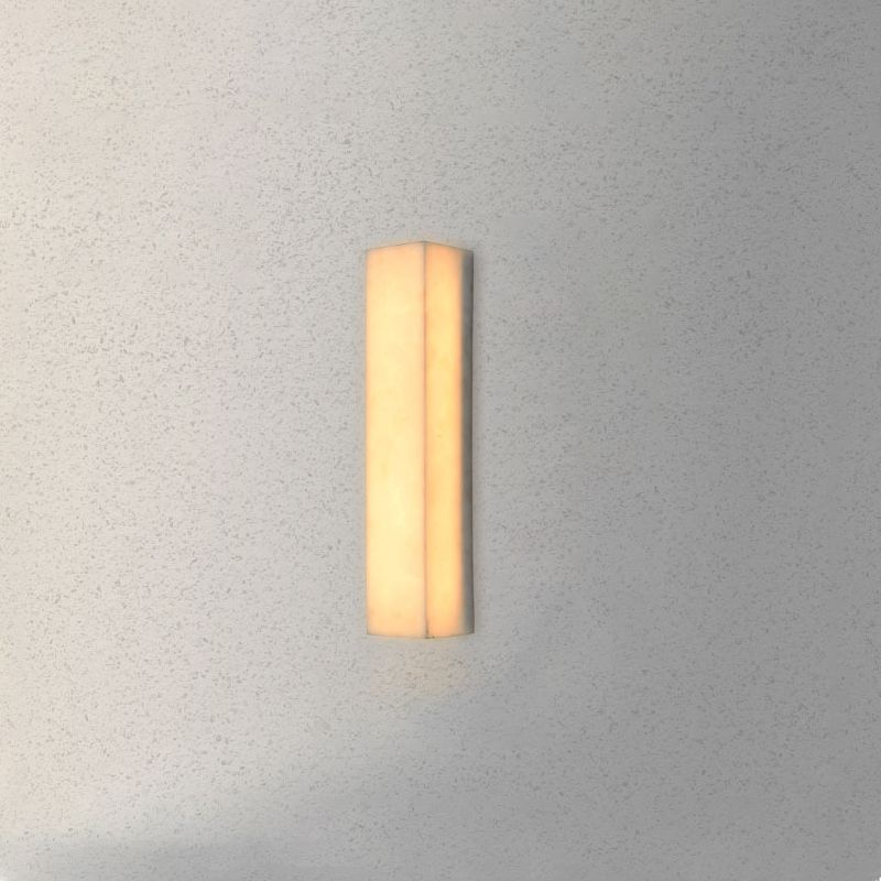 Modern Style Mica Wall Light White Cuboid Shape Wall Sconce for Bedroom