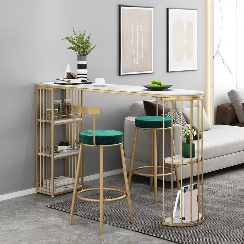 White Stone Bar Table Set 1/2/3 Pcs Free Form Bar Table with Armless Bar Stools