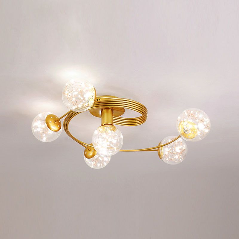 Plafonnier encastré à abat-jour rond multi-lumières de style moderne