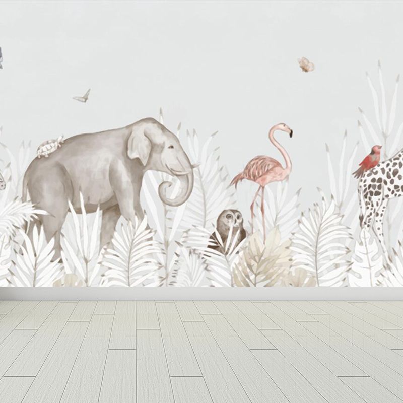 Illustration Animals Wall Mural Large Wall Art for House Interior, Custom Printed