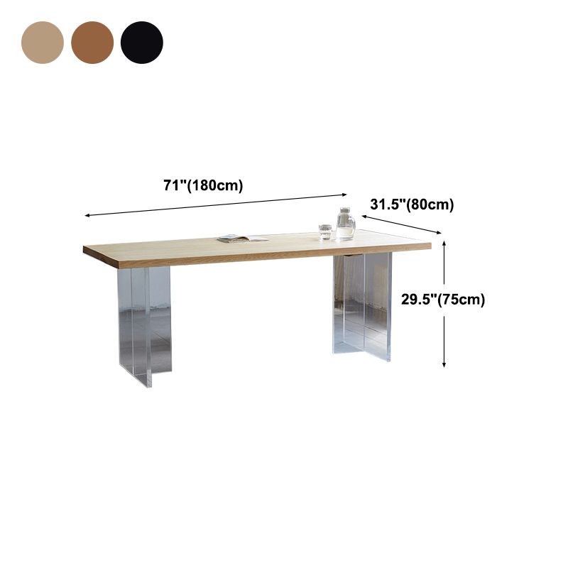 Solid Wood Home Dining Table Modern Double Pedestal Dining Room Table