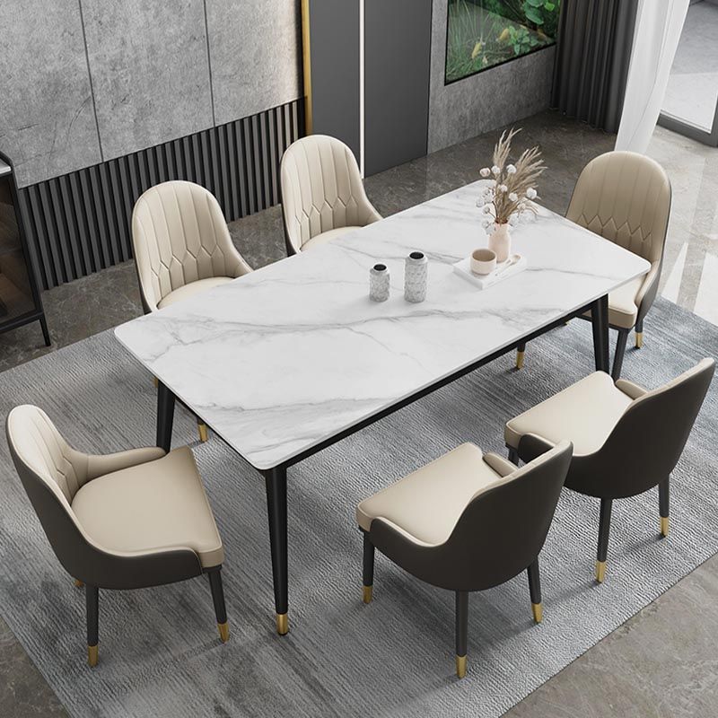 4-foot Metal Table Rectangle Stone Top Traditional Luxury Dining Site Table