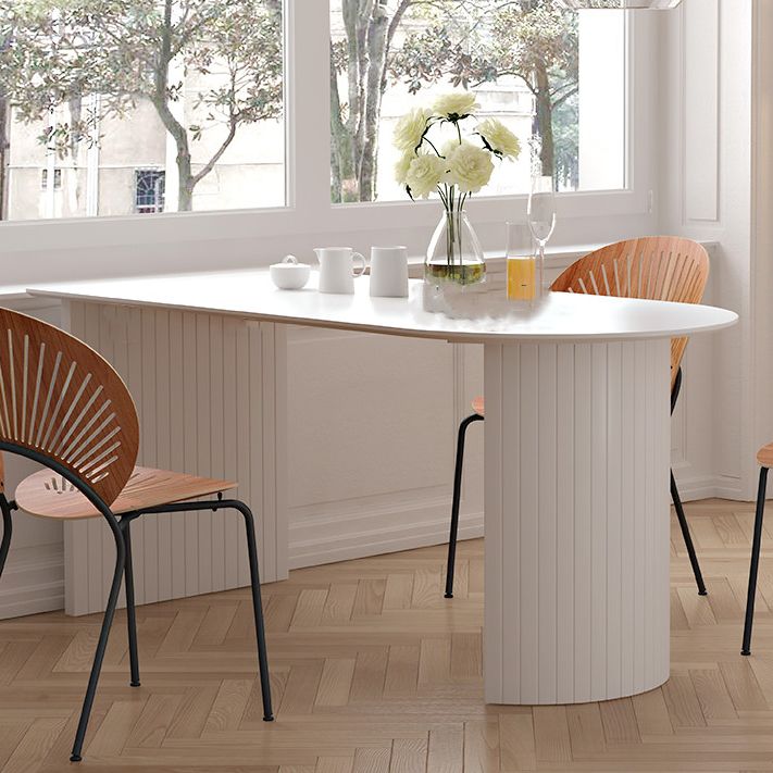 Double Pedestal Table Stone Dining Room Home Furniture with Pine Solid Wood